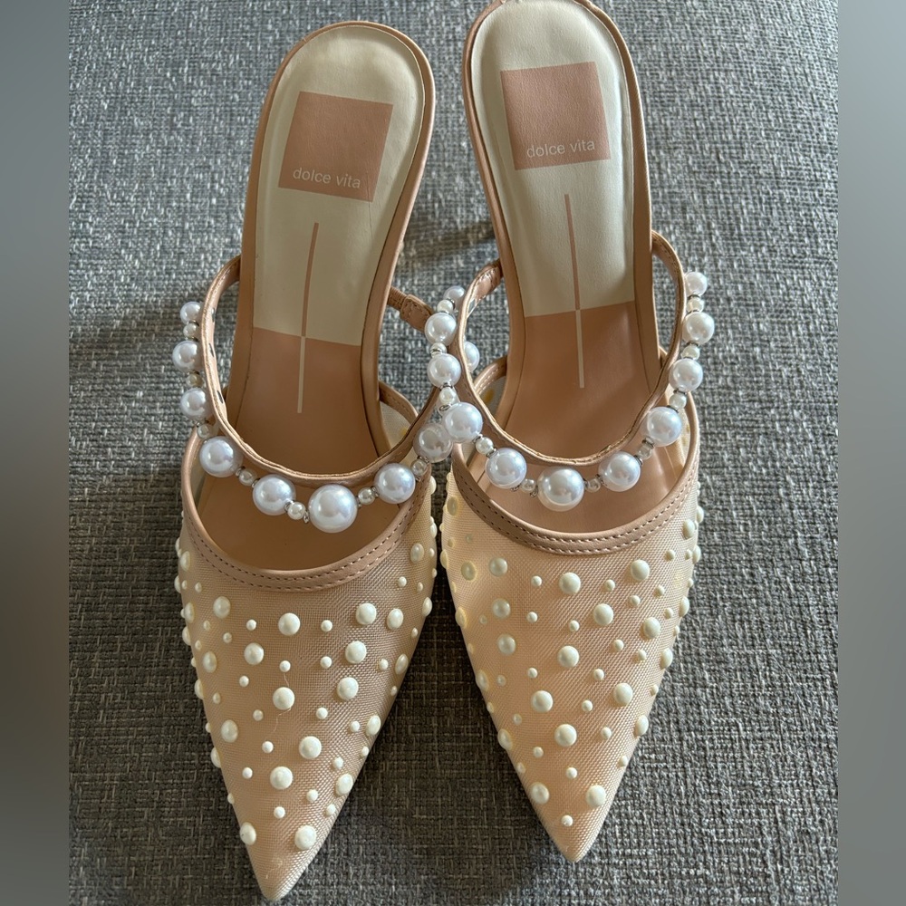 Dolce Vita katik pearl blush mesh heels size 6